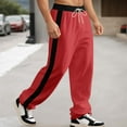 thumbnail image 2 of Mens Sweatpants,Autumn and Winter Men's Casual Pants Heavy Loose Color Collision Splicing Straight Sports Sweatpants,Cargo Pants for Men,Size:S, 2 of 9