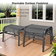 thumbnail image 4 of Dovov 2 Piece Outdoor Patio Ottoman, Portable Outdoor Foot Rest Stackable Ottoman Seat Footrest Metal Textilene Patio Footstools for Recliners, Gray, 4 of 11