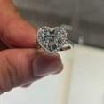 thumbnail image 2 of 2.50CT Lab-Created Heart Shape Diamond Halo Engagement Ring 14K White Gold Plated Sterling Silver, 2 of 5