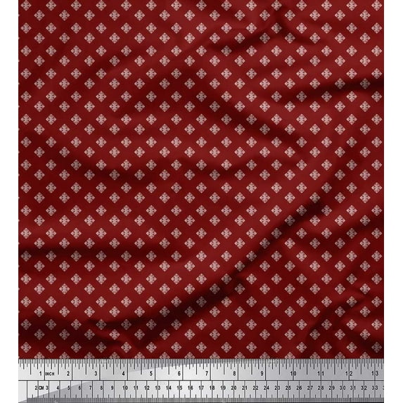 Soimoi Rayon Crepe Fabric Four Sided Arrow Shirting Print Sewing Fabric Yard 46 Inch Wide