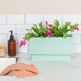 thumbnail image 3 of Creative Co-Op Ceramic Hobnail Planter with Scalloped Edge and Polka Dots, Mint, 3 of 7