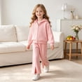 thumbnail image 2 of Enyan Girls Sweatsuits 2 Piece Set Long Sleeve Zip Up Hoodie and Jogger Pants Set Kid Toddler Girl Fall Winter Outfits,4-5 Years, 2 of 7