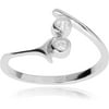 Women's Cubic Zirconia Sterling Silver Adjustable Toe Ring