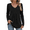Black, variant on Women Long Sleeve Shirts V Neck Fall Tops Loose Fit Dressy Casual Blouses Pleated Tunic Tops