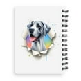 thumbnail image 2 of Funny Watercolor Adorable Great Dane Peeking Through Torn Paper Effect Spiral Bound Journal Danes Dog Lover Gifts 5x7in Spiral Notebook - 00026, 2 of 5