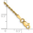 thumbnail image 2 of 14k Yellow Gold 1.5mm Rope Chain Anklet Ankle Bracelet, 2 of 6