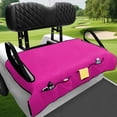 thumbnail image 3 of Bulopur Purple Golf Cart Seat Covers for 2-Person Seats Breathable Golf Cart Seat Towel Blanket with 4 Front Pockets& Nonskid Bottom Fits for EZGO, Yamaha, Club Car, 3 of 8