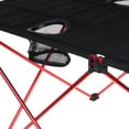thumbnail image 4 of Mesa plegable, tela Oxford con aleación de aluminio, 2 portavasos de malla, compacta, rojo kusrkot Mesa de camping plegable, 4 of 8