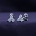 thumbnail image 3 of AFFY 0.50CT Moissanite Diamond Three Stone Cluster Stud Earrings for Women 14K White Gold over Silver, 3 of 7