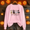 thumbnail image 2 of Gunia Pumpkin Halloween Sweatshirt For Women Autumn Winter Solid Color Printing Sweater Crew Neck Long Sleeved Pullover Tops Fall Fashion Clothes Pink S-2Xl, 2 of 5