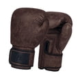 thumbnail image 4 of Guantes de boxeo para adultos, cómodos guantes de sparring de cuero PU con absorción de impactos para Marrón oscuro 12oz, 4 of 8