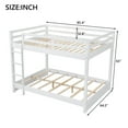 thumbnail image 2 of Harper & Bright Designs Queen over Queen Wooden Bunk Bed with Ladder and Guardrails, Queen Size Bunk Beds with Slats Support, White, 2 of 11