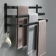 thumbnail image 4 of Toallero con diseño de escalera, de aluminio espacial, para montaje en pared, de 3 capas, transpirable, para baño, cocina, lavabo (30 cm, negro), 4 of 5