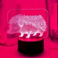 thumbnail image 5 of YSTIAN 3D Hedgehog Night Light led Lamp Illusion 16 Color Changing Table Desk Decoration Lamps Acrylic Flat ABS Base USB Cable Birthday Gift Toys, 5 of 5