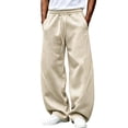 thumbnail image 3 of Mens Sweatpants with Pockets Loose Casual Barrel Sweat Pants,Drawstring Elastic Waist Curved Seam Wide Leg Athletic Pants for Running, 3 of 6