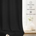 thumbnail image 4 of 100% Blackout Curtains 2 Panels Set, 52" Back Tab/Rod Pocket with Machine Washable Linen Textured Blackout Drape for Bedroom, Curtains,Black, 4 of 6