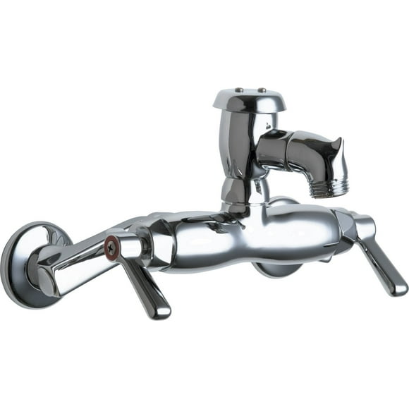 Chicago Faucets 305-VBRXK Wall Mounted Service Sink Faucet with Atmospheric Vacu, Chrome