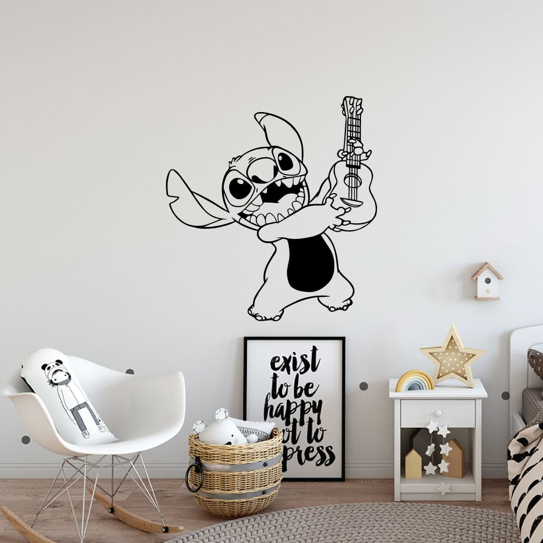 Ukulele Happy Music Lilo and Stitch Disney Cartoon Wall Sticker