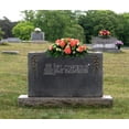 thumbnail image 3 of Sympathy Silks Artificial Cemetery Flowers - Peach Mum and White Rose Saddle for Headstone, 3 of 6