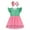 Green Pink Pencils, variant on IDOPIP Toddler Kids Girls Back to School Dress with Hair Bow Cartoon Print First Day of School Outfit