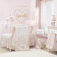 thumbnail image 3 of Lambs & Ivy Confetti White with Gold Hearts 100% Cotton Baby Fitted Crib Sheet, 3 of 4
