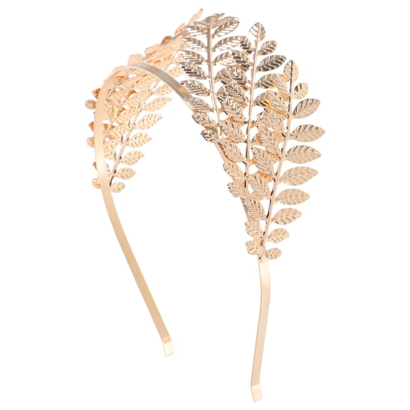 OUNONA Leaf Wedding Crown Crown Jewelry Golden 5.1*5.1*2.4in Party Decoration for Women 1Pcs