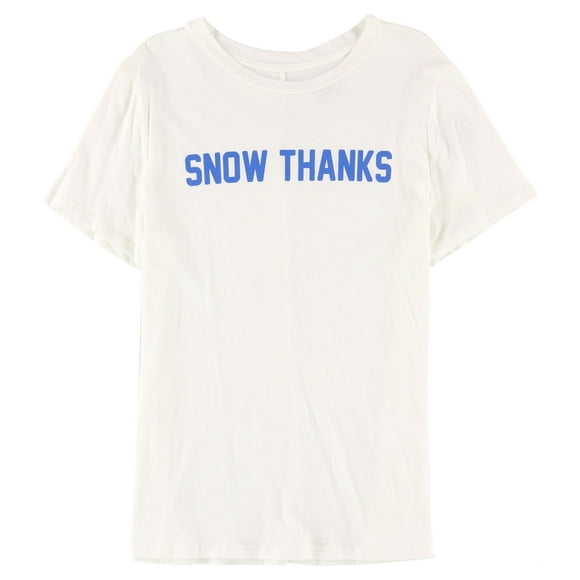 Carbon Copy Womens Snow Thanks Graphic T-Shirt, White, Small