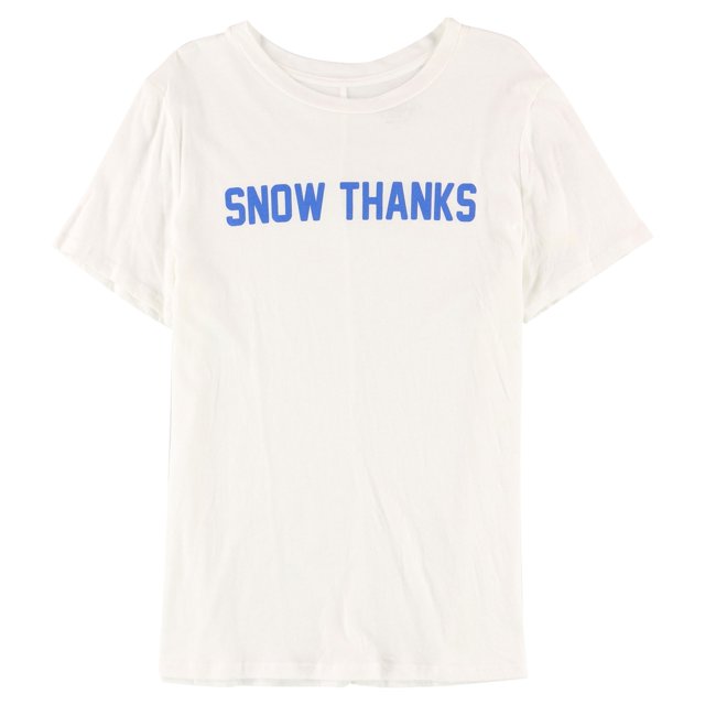 Carbon Copy - Camiseta gráfica para mujer Snow Thanks, color blanco, grande