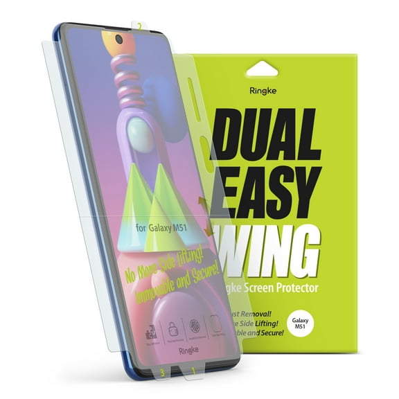 Ringke Dual Easy Wing (2 Pack) Screen Protector Designed for Galaxy M51