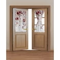 thumbnail image 2 of Red Flowers Blackout Curtains, French Door Curtains for Door Window, Spring Floral Elegant Pastoral Watercolor Privacy Drapery for Patio/Sidelight Doors, 1 Panel with Tieback, 25 x 40 Inches, 2 of 6
