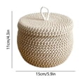 thumbnail image 3 of Slhenay Storage Basket with Lid, Round Woven Blanket Storage for Living Room, Decorative Cute Cotton Rope Hamper for Spring Easter Home Decor (S), 3 of 6