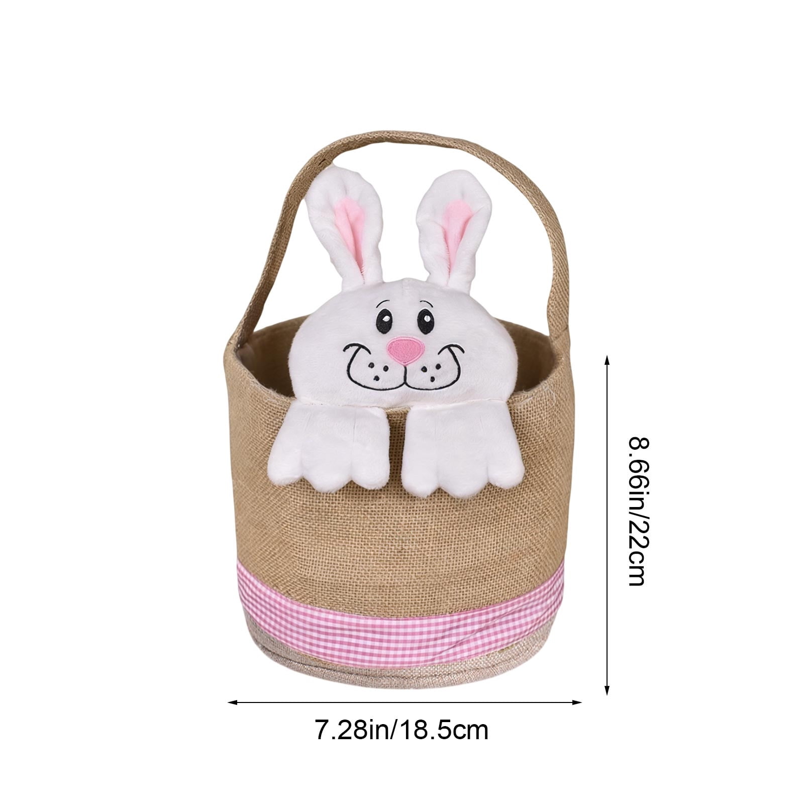 Lunxisen 1 Pcs Easter Bunny Basket Decorated Bunny Gift Basket for Easter Spring Holiday Party Home Decoration