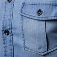 thumbnail image 5 of FAVIPT Men's Denim Shirt Long Sleeve Button Down Shirt Lapel Jean Shirt Worn Washed Denim Shirts with Chest Pockets 2025 Light Blue,M, 5 of 9