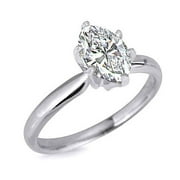 1 Carat Oval Diamond Solitaire Ring in 14kt White Gold -IGI Certified