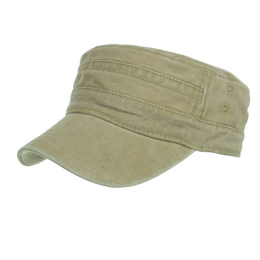Jpgif Washed Cotton Military Caps Cadet Caps Unique Design Vintage Flat