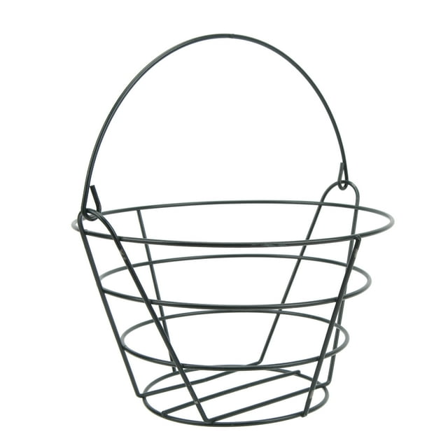 Golf Ball Storage Basket, Metal Range Basket Container Lightweight Large Capacity Golf Ball Bucket with Foldable Handle for Golf Course