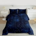 thumbnail image 2 of Manfei Mystic Starry Sky Bedding Comforter Set for Kid, Glitter Stars Print Twin Comforter Sets, Outer Space Style Reversible Bedding Set, Breathable Home Decor, 2pcs, 2 of 8