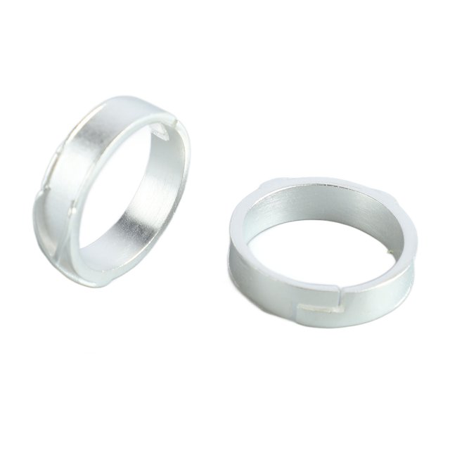 2 anillos de forma linda de plata ajustable con dedo cruzado, anillo de moda para hombres y mujeres, regalos tipo A