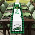 thumbnail image 3 of St. Patrick's Table Runner 14 x 72 Inch, Day Green Buffalo Plaid Lucky Shamrock Truck Washable Cotton Linen Dining Table Runner Tabletop Decorations for Restaurant Home Kitchen Party, 3 of 9