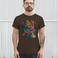 thumbnail image 3 of Tee Hunt Lovable Cat T-Shirt Dean Russo Colorful Felis Catus Men's Tee, Brown, Small, 3 of 5