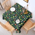 thumbnail image 2 of Mixed Citrus Fruit Leaves DarkGreen Pattern Square Tablecloth,Waterproof Square Table Cover,Wipeable Spillproof Washable Table Cover for Home Kitchen Party Decor 52"x52"(132x132cm), 2 of 6