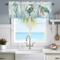 thumbnail image 4 of Ocean Octopus Seahorse Crab Turtle Window Valance for Kitchen, Nautical Sea Blue Green Seaweed Rod Pocket Short Curtain for Small Windows, Light Filtering Decorative Valance, 54 x 18 Inch, 4 of 9