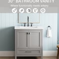 thumbnail image 2 of 30" Grey Vanity - Marble Countertop & Soft - Closing System - Bathroom Setup - Functional Storage Solution, 2 of 7