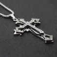 thumbnail image 3 of High Quality Cross 14K White Gold  Non Fading Necklace,Domineering and Trendy Men's hip-hop Pendant Chain,New Handsome Men Women, 3 of 6