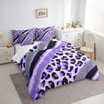 thumbnail image 4 of Homewish Purple Polkadots 7-Piece Twin Bedding Set, Leopard Print Comforter, 4 of 8