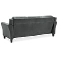 thumbnail image 3 of Bowery Hill Microfiber Sofa Couch in Dark Gray, 3 of 22