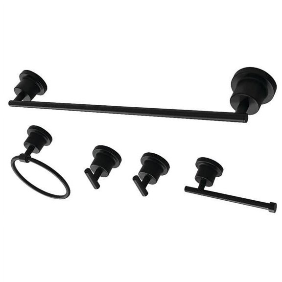 Concord Modern 5 Piece Bathroom Accessory Set, Matte Black