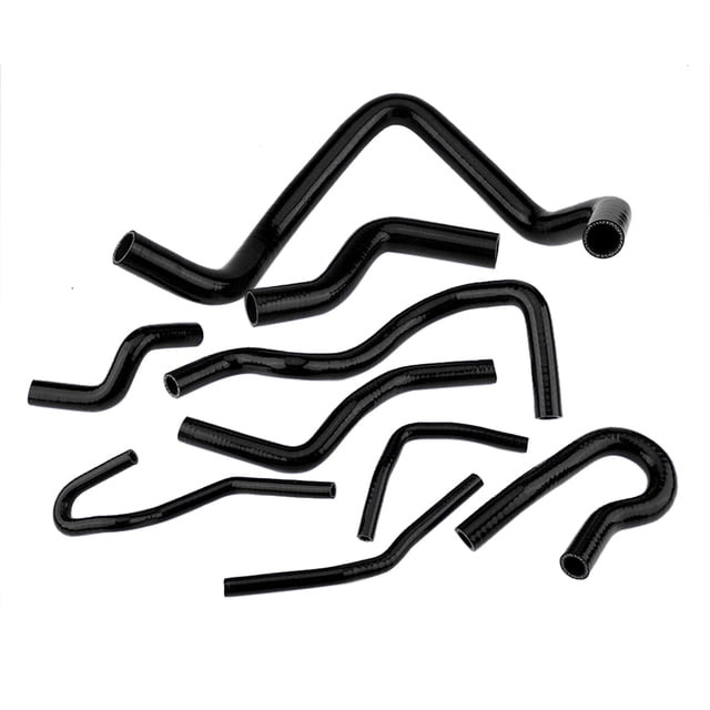 9pcs Black Silicone Auto Radiator Hose Kit for Civic D15 D16 SOHC EG/EK 1992‑2000