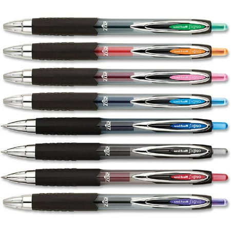 uni-ball 207 Retractable Gel Pens, Medium Point, Assorted Colors, 8 Count