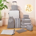 thumbnail image 2 of Bolsa Organizador de Viaje para Compresión, 18PCS Bolsas de Viaje Organizador, Impermeable Bolsas para Viaje Organizadoras, para Maletas, Cosméticos de bolsas organizadoras (Gris), 2 of 4